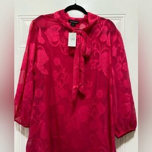 Ashley Stewart pink women 3quarter sleeve top NWT